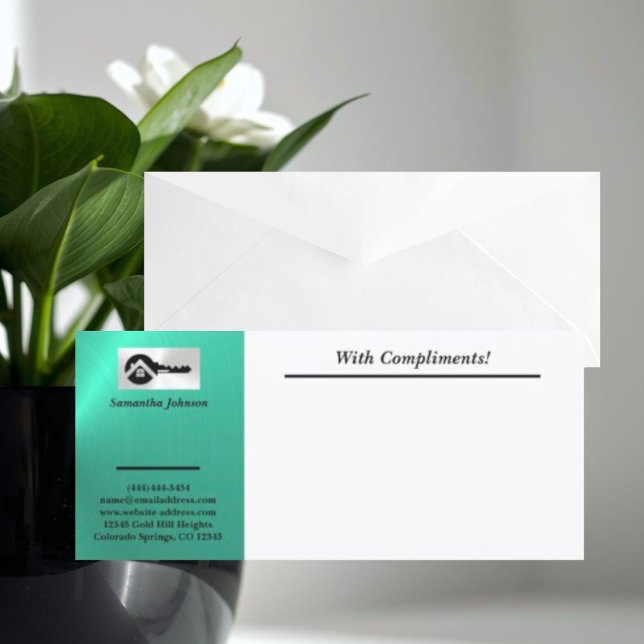 Clé Luxe Turquoise Noir Avec Note de Remerciement (Créateur téléchargé)