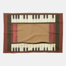 clé piano bordure serviette de cuisine
