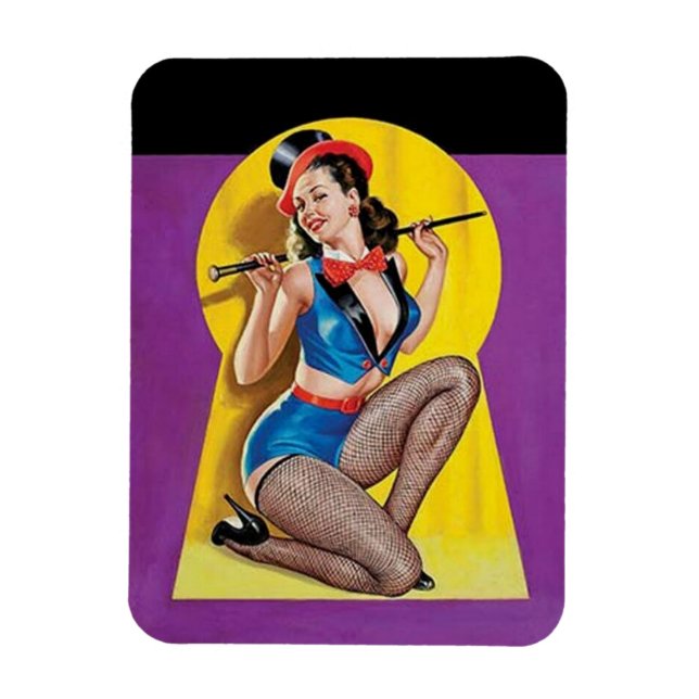 Clé trou Vintage épingle Retro flexible Magnet (Vertical)