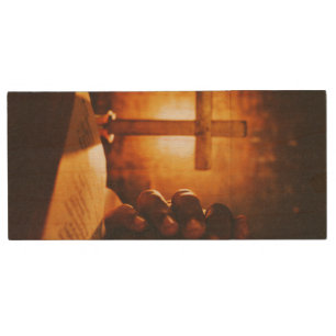 Clé USB Aquarelle Croix Bible art chrétien