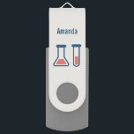 Clé USB Beaker & Test Tube Science Themed<br><div class="desc">Lecteur USB avec un dessin mignon d'un tube d'essai et d'un bécher. Parfait pour les types scientifiques.</div>