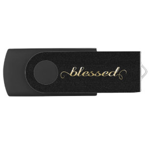 Clé USB Béni, Or Foil-Apparence Inspirationnel Grateful