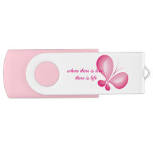 Clé USB Blanc, 8 GB, Rose Pastel