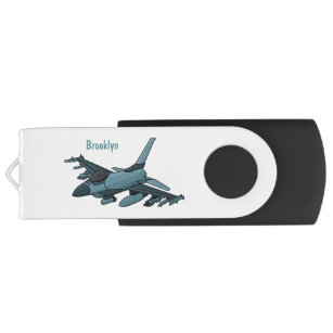 Clé USB Caricature d'avion de chasse militaire