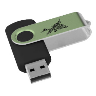 Clé USB Clavier USB vert de tatouage Hummingbird