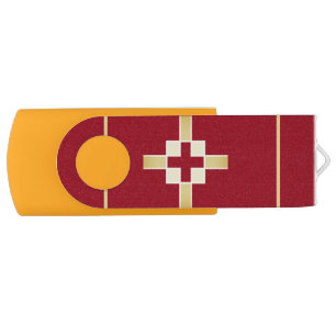 Clé USB Croix jaune or et rouge