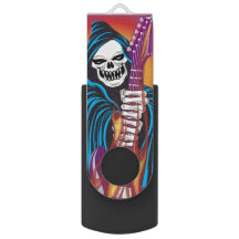 Démon avec guitare flamboyante