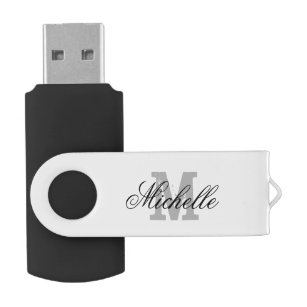 Clé USB Disque flash USB monogramme de nom personnalisé