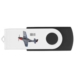 Clé USB Illustration d'un avion de chasse-bombardier