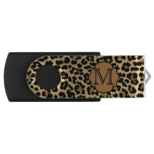 Lecteur de pouce USB Monogram Empreinte de léopard