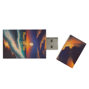 Clé USB Peace Be Toujours USB En Bois Flash Drive