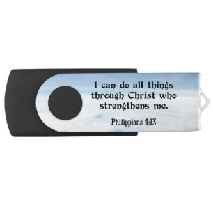 Clé USB Philippiens 4:13, Écriture