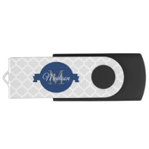 Quatrefoil bleu personnalisé