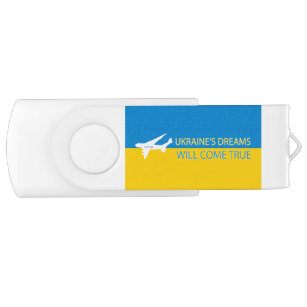 Clé USB Un flash-drive patriotique ukrainien avec un avion