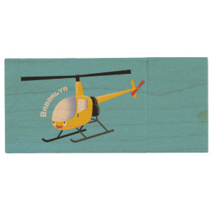 Clé USB Un joli hélicoptère de dessin animé jaune