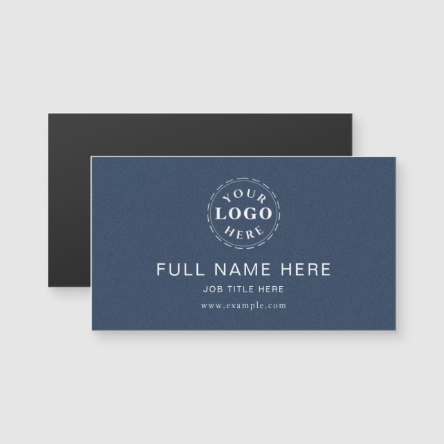 Clean Design Blue Textured Magnetic Business Card (Devant / Derrière)
