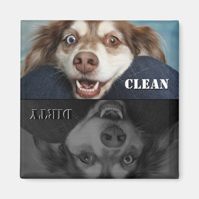 Clean Dirty Puppy Dishwasher Magnet (Devant)