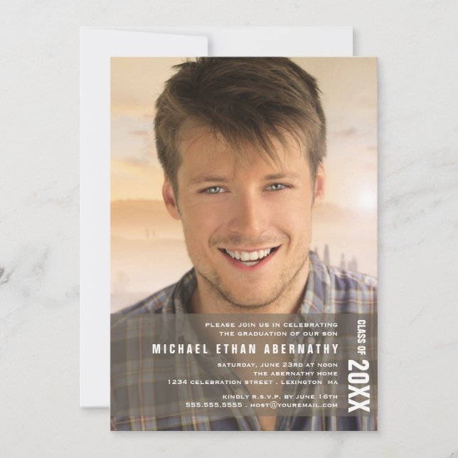 Clean Line Modern Bold Graduation Party Invitation (Devant)