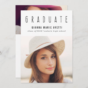 Clean & Modern 2 Photo Graduation Invitation
