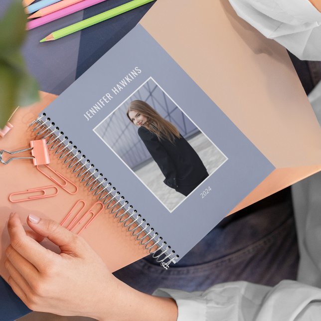 Clean Simple Femmes Photo Blue Grey Personnel (Créateur téléchargé)