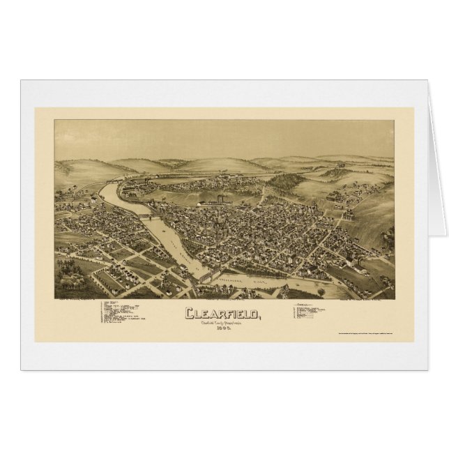 Clearfield, carte panoramique de PA - 1895 (Devant horizontal)