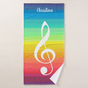 Clef triple personnalisée d'aquarelle