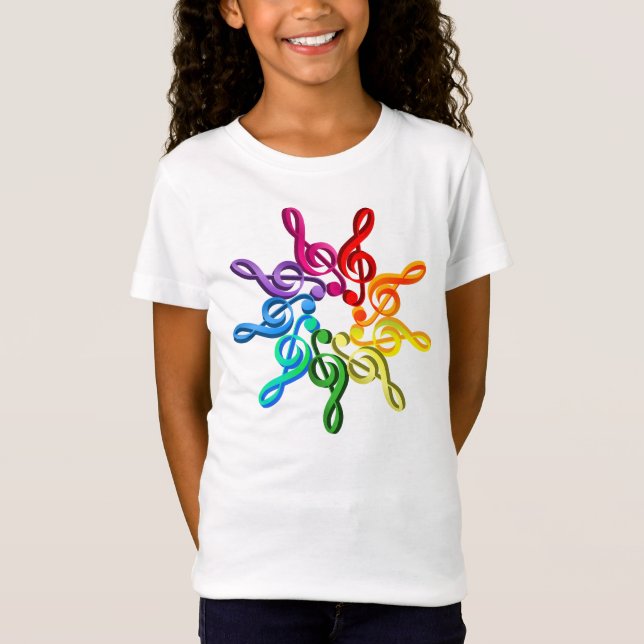 Clefs de Trebel dans un T-shirt de filles de motif (Devant)