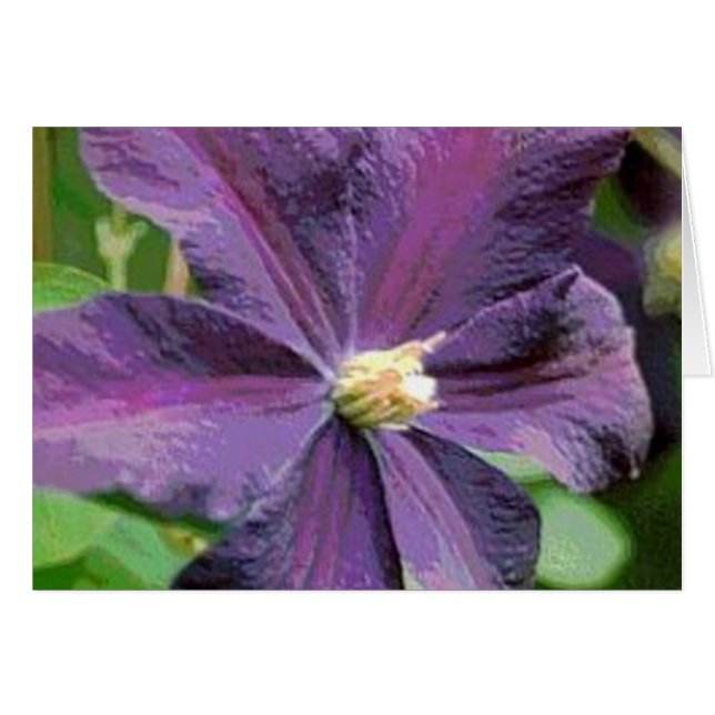 Clematis Purple Flower Card (Devant horizontal)