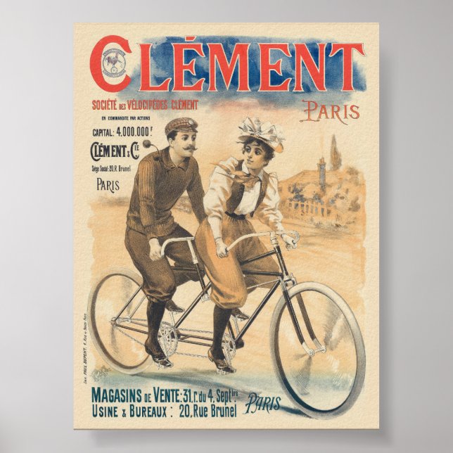 Clément Paris Poster vintage 1895 (Devant)
