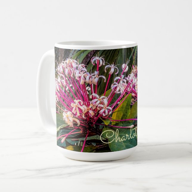 Clerodendrum Starburst Fleurs Mug (Devant gauche)