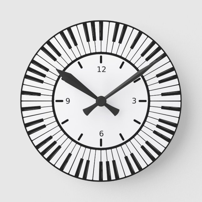 Clés de piano Design Horloge ronde (Recto)