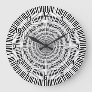 Clés de piano noir et blanc Grande horloge