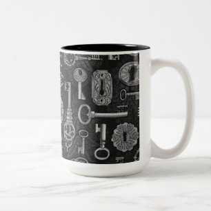 Clés en argent Steampunk et trous clés Coffee Mug