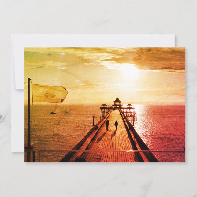 Clevedon Pier Red Sunset, Somerset, Royaume-Uni -  (Devant)