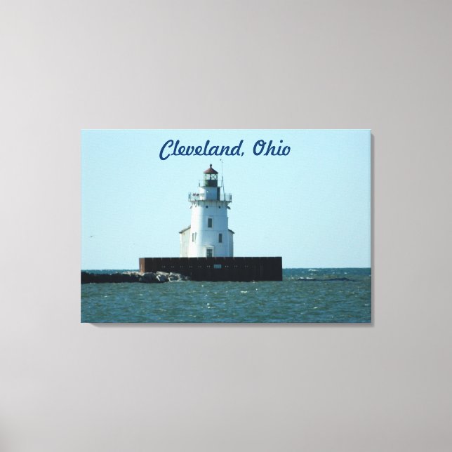 Cleveland, OH Lighthouse Enveloppé toile Impressio (Recto)
