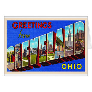 Cleveland Ohio OH Vintage grande lettre carte post