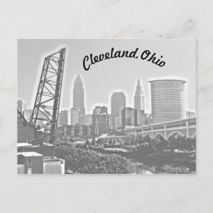 Cleveland, Ohio Riverview Curve BW Carte postale