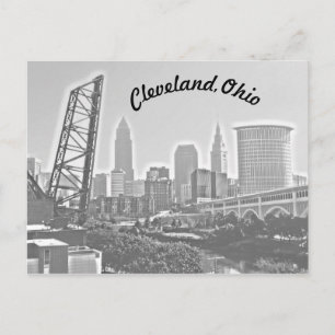 Cleveland, Ohio Riverview Curve BW Carte postale