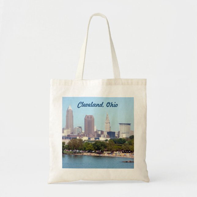 Cleveland Ohio Skyline (Edgewater) Afficher le Sac (Devant)