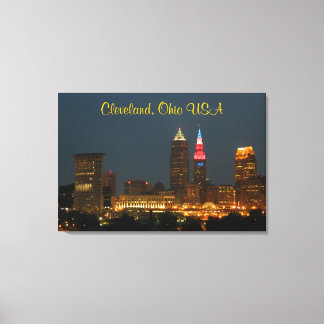 Cleveland, Ohio toile rouge blanc et bleu