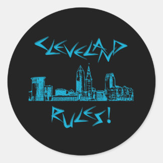 Cleveland Rules ! noir rond autocollant
