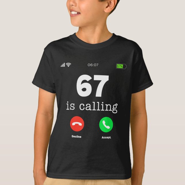Clic 67 appelle T-shirt drôle six sept mème  (Devant)