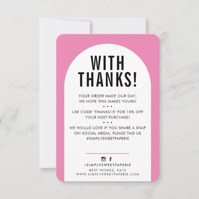 CLIENT MERCI moderne arch candy rose noir (Devant)