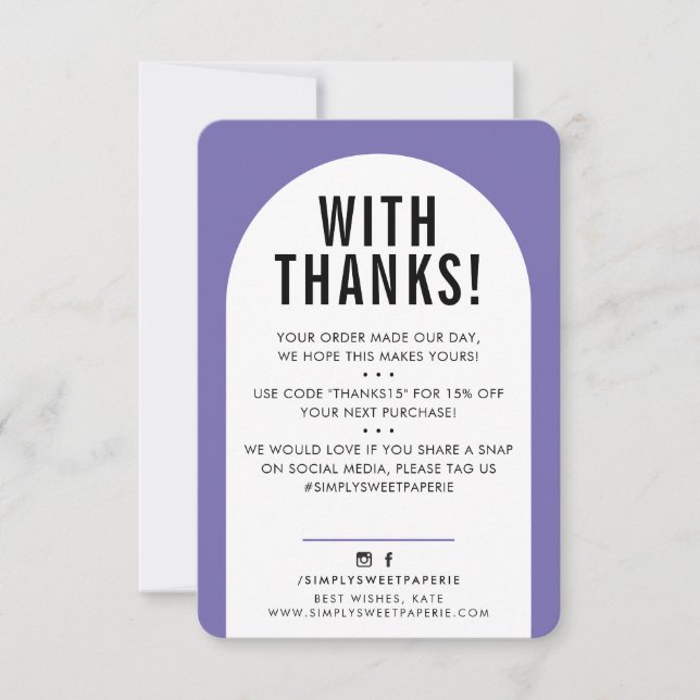 CLIENT MERCI moderne arche violet violet noir (Devant)