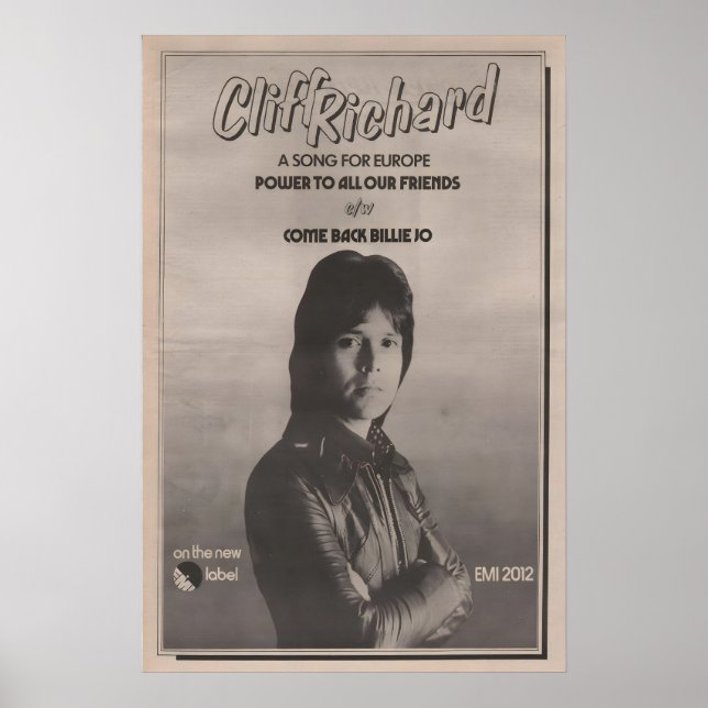 CLIFF RICHARD - Affiche originale NME 1972 - Pouvo (Devant)