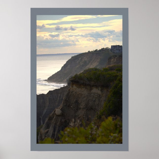 Cliffside Sunset Waterscape Photo Poster (Devant)