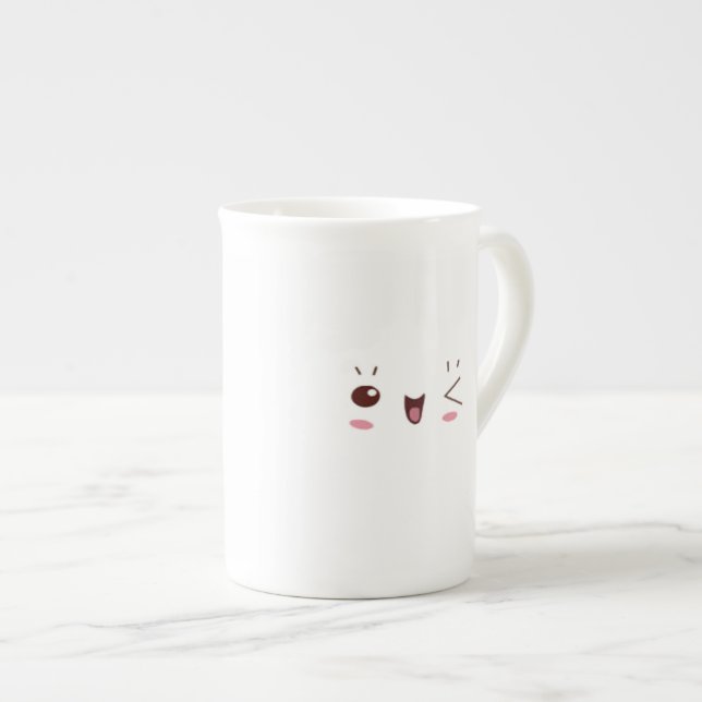 Cligner de l'oeil la tasse de porcelaine de Kawaii (Devant droit)