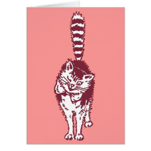 Cligner de l'oeil le chat avec la queue rayée