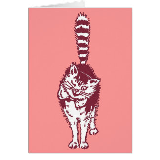 Cligner de l'oeil le chat avec la queue rayée