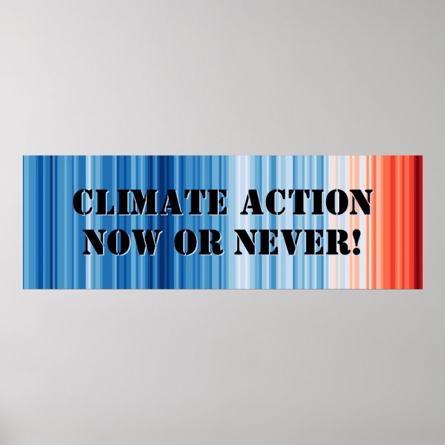 Climate Emergency Stripes Poster Science Wall Art (Devant)